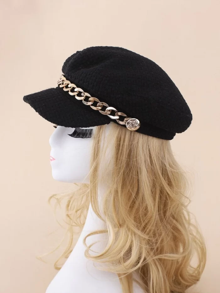 Chain Decor Baker Boy Cap - Image 2