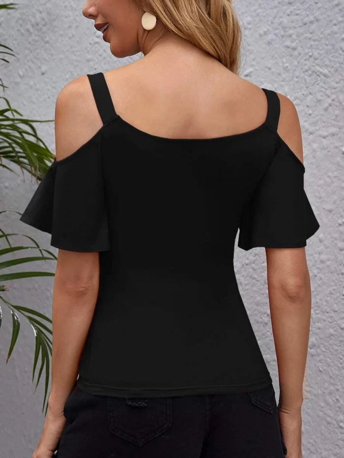 SHEIN Cold Shoulder Flutter Sleeve Top - Image 2