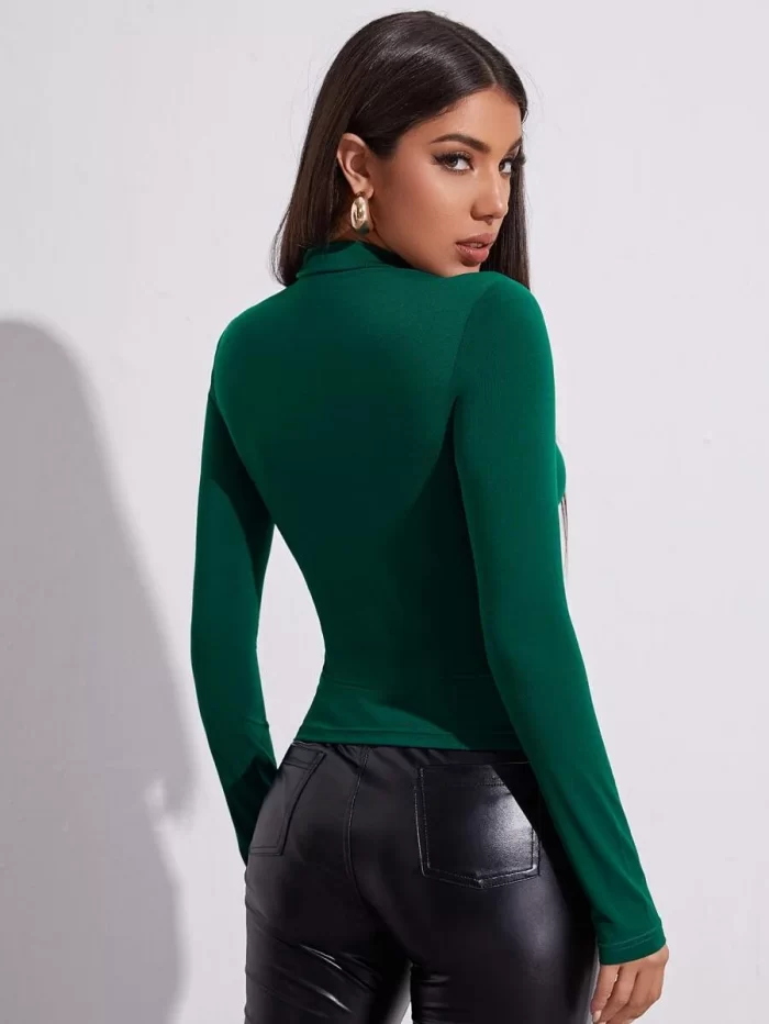 SHEIN Mock-Neck Cut Out Front Top - Image 2