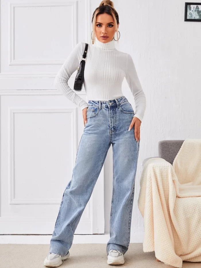 SHEIN Turtle Neck Slim Fit Tee - Image 4