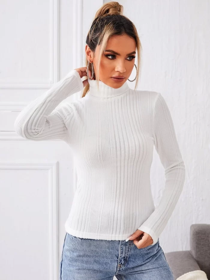 SHEIN Turtle Neck Slim Fit Tee - Image 3