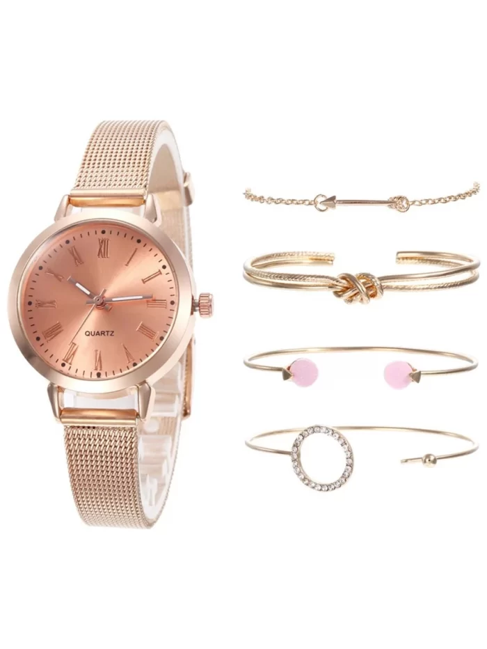 1pc Pointer Watch With 4pcs Rhinestone Bracelet - Image 2