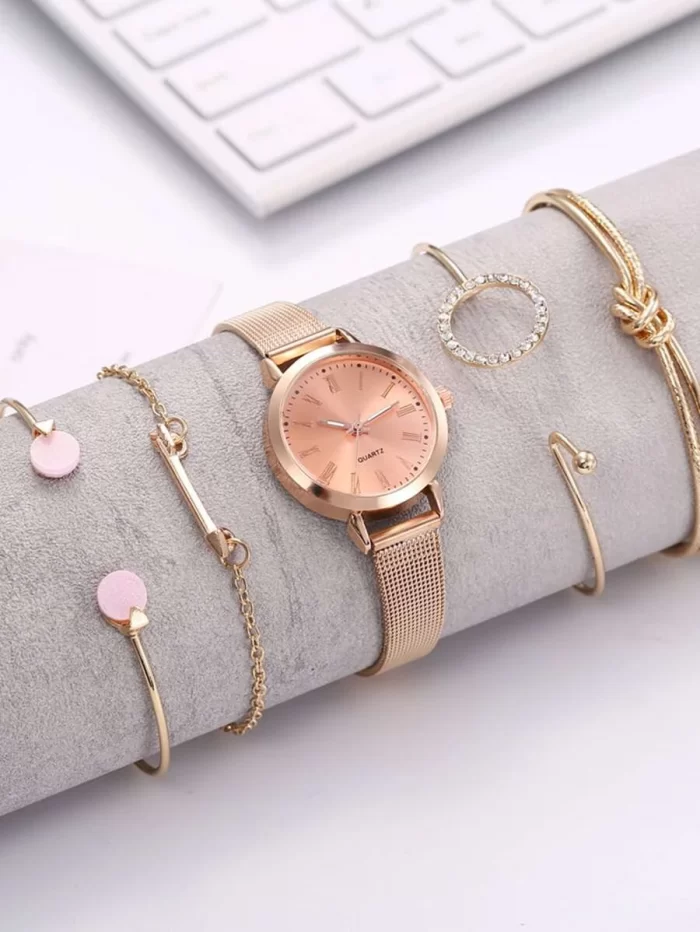 1pc Pointer Watch With 4pcs Rhinestone Bracelet - Image 3