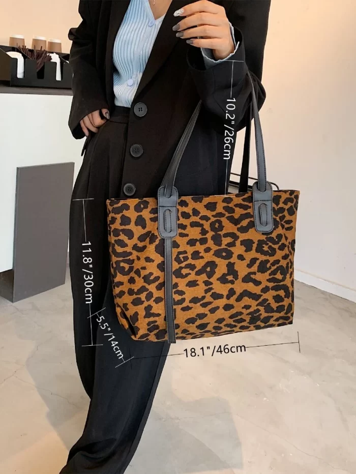 Leopard Large Capacity Tote Bag - Image 3