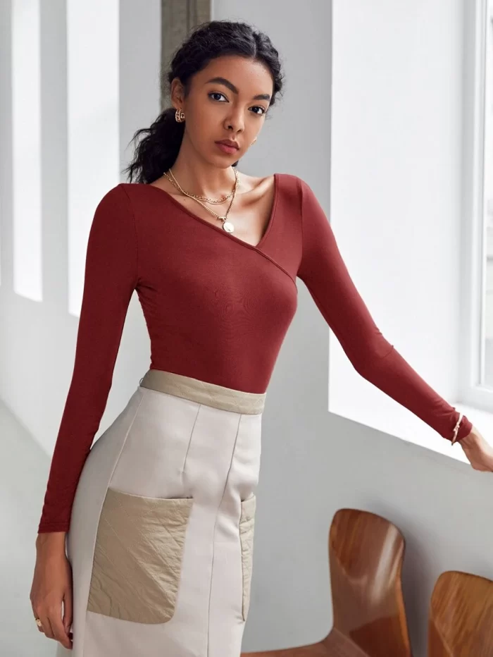 SHEIN Solid Fitted Tee - Image 3