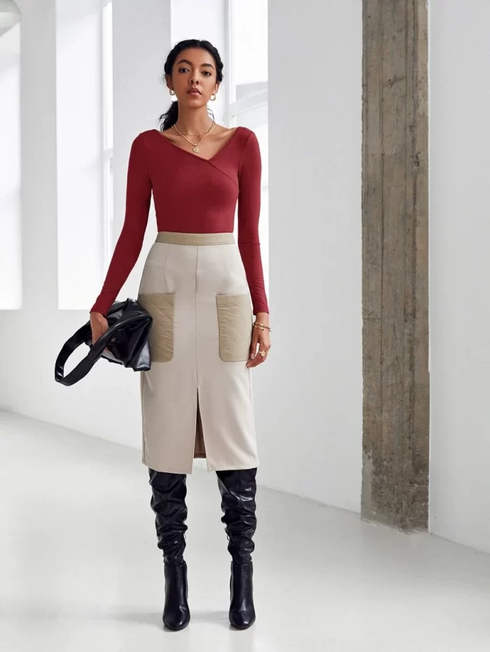 SHEIN Solid Fitted Tee - Image 4