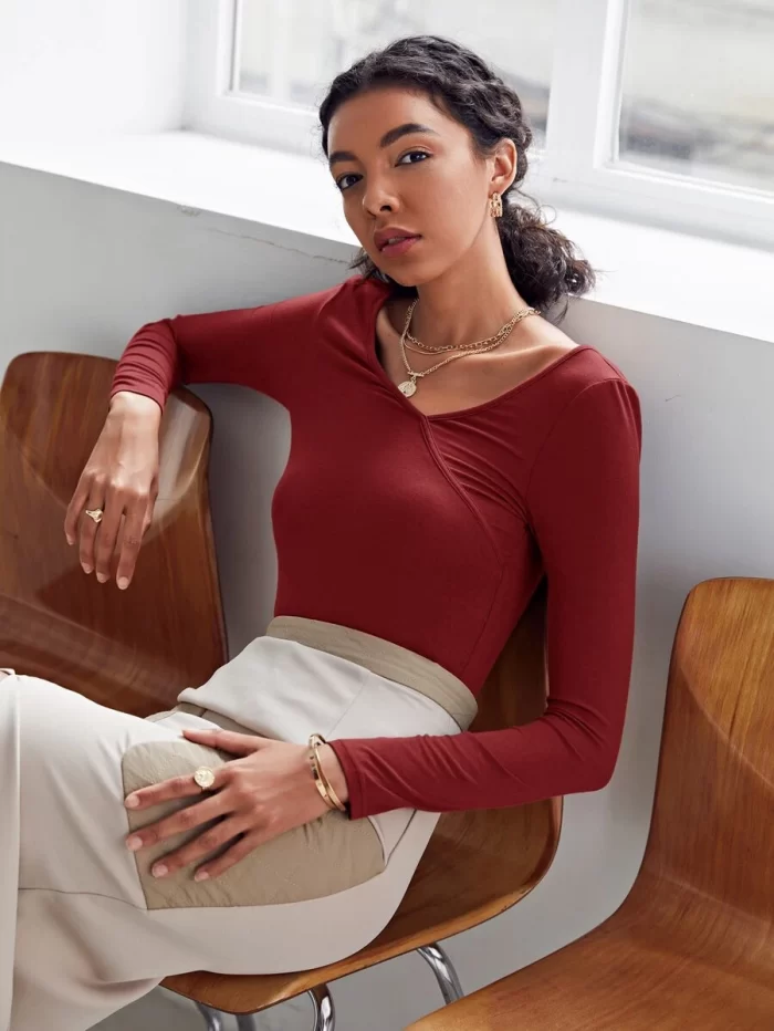 SHEIN Solid Fitted Tee - Image 5