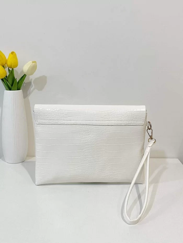 Snakeskin Pattern Flap Clutch Bag - Image 4