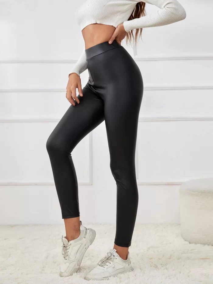 High Waist PU Leggings - Image 4
