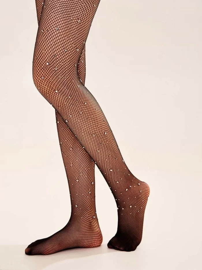 Rhinestone Decor Mesh Tight - Image 2