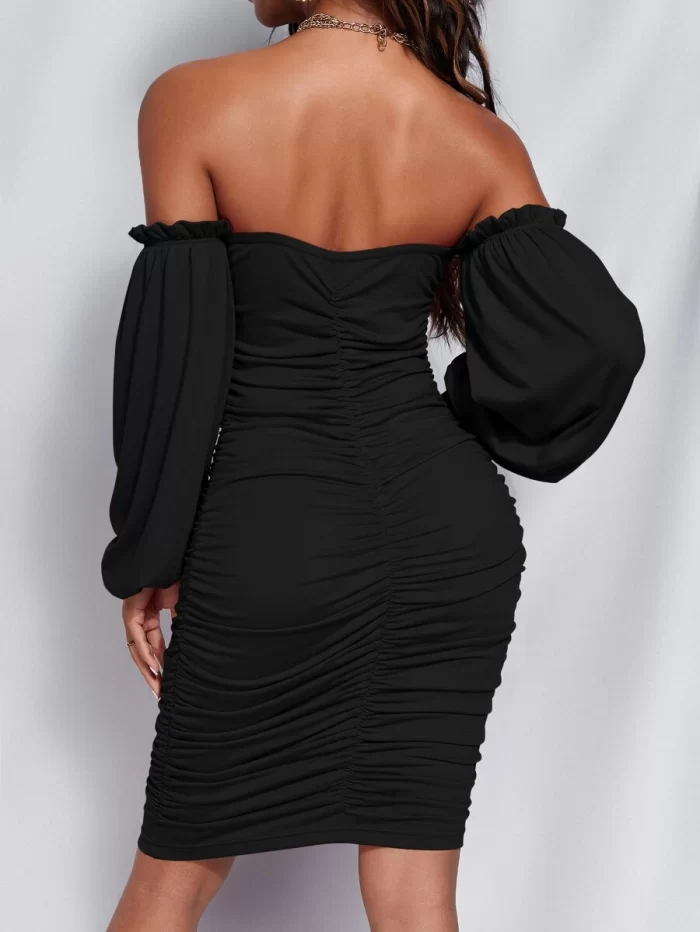 Ruched Off Shoulder Skinny Dress - Image 2