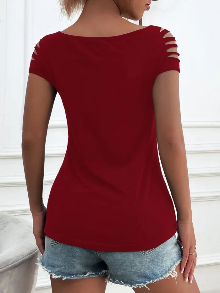 Ladder Cut Solid Tee - Image 2