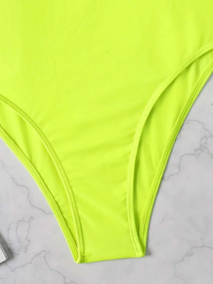 Neon Lime Harness One Piece Swimsuit - Image 5