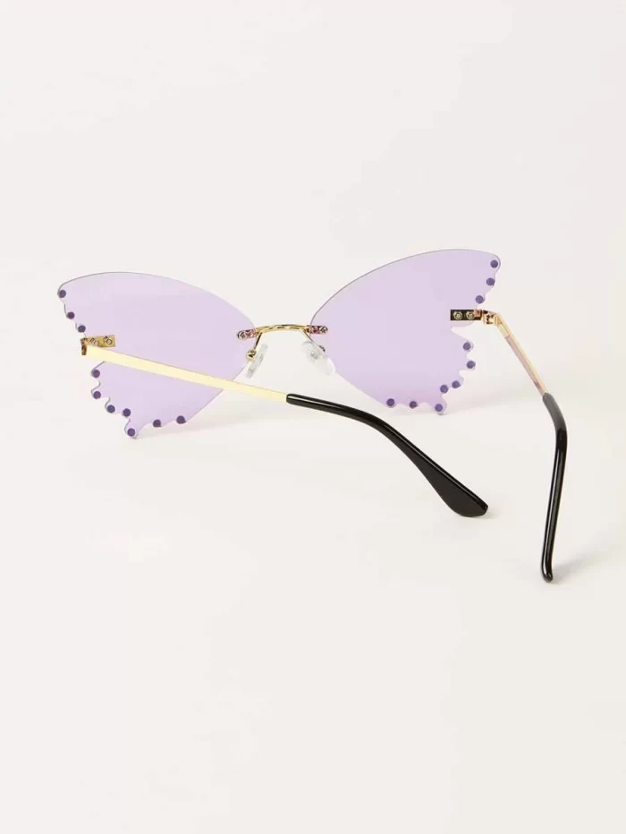 Rhinestone Butterfly Shaped Lens Fashion Glasses - Image 3