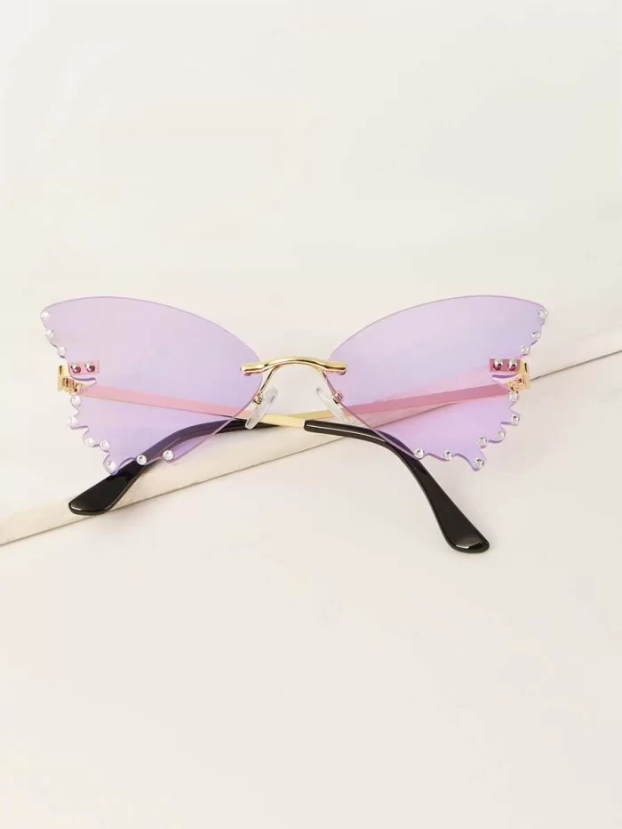 Rhinestone Butterfly Shaped Lens Fashion Glasses - Image 4