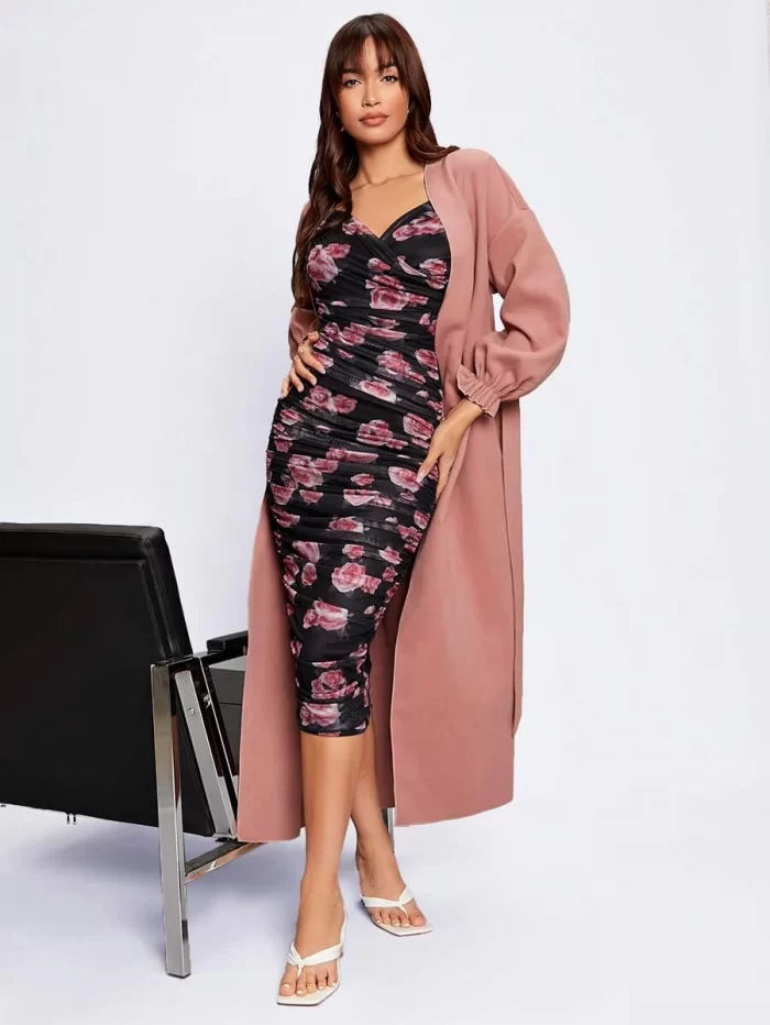 SHEIN Allover Floral Ruched Cami Dress - Image 3