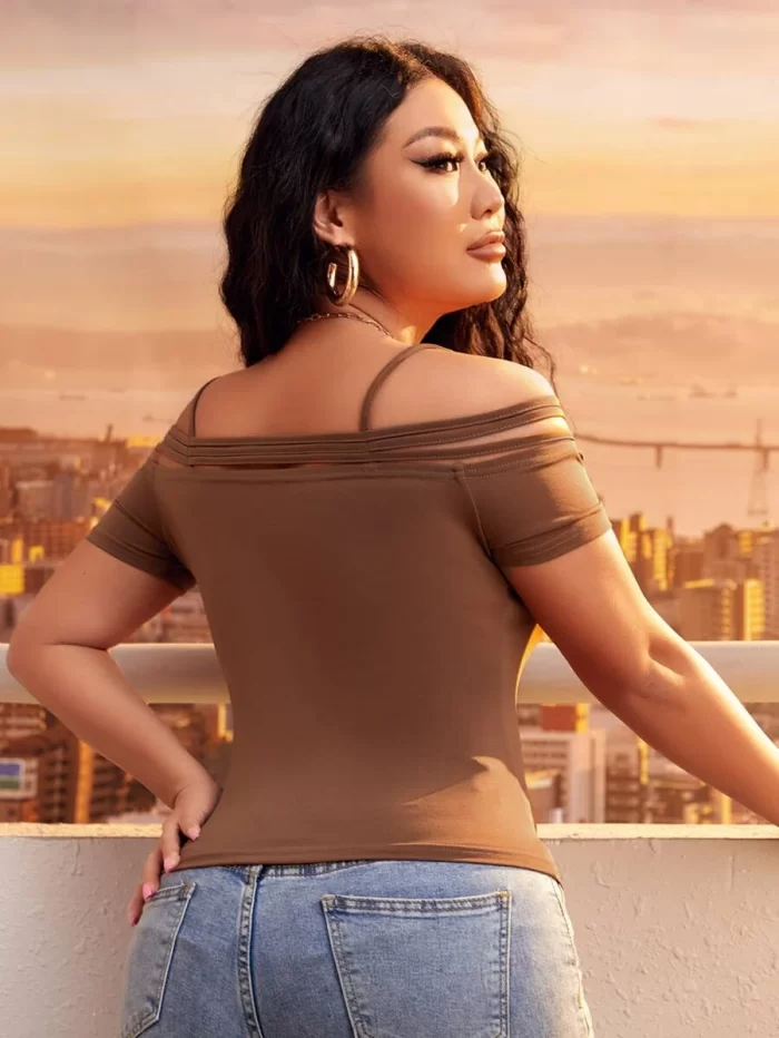 SHEIN SXY Cold Shoulder Cut Out Front Tee - Image 2