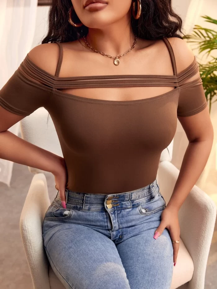 SHEIN SXY Cold Shoulder Cut Out Front Tee - Image 4