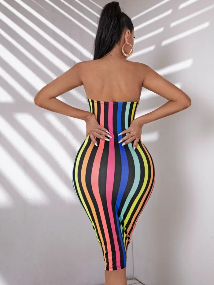 SHEIN SXY Striped Tube Bodycon Dress - Image 2