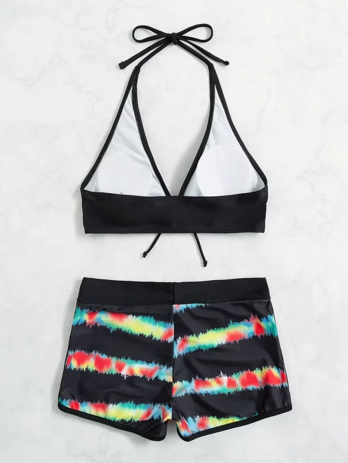 Tie Dye Halter Bikini Swimsuit - Image 4