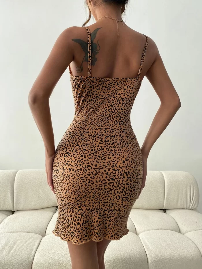 Leopard Print Button Front Dress - Image 6