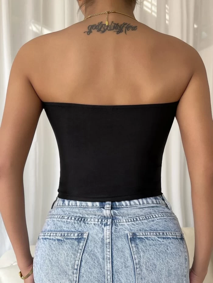Solid Top Stitching Tube Top - Image 2