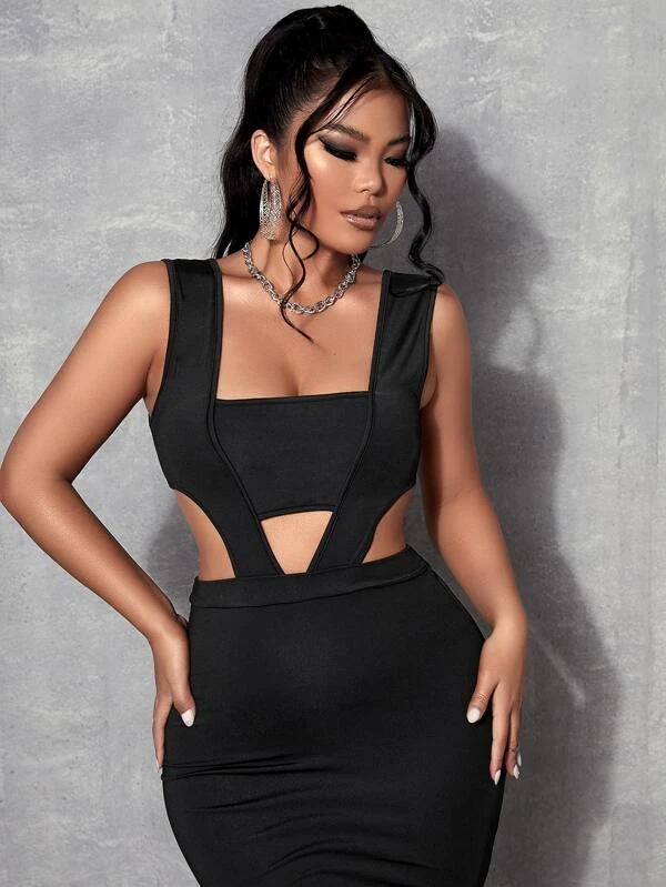 SHEIN SXY Cut Out Asymmetrical Hem Dress - Image 3
