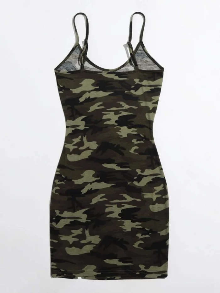 SHEIN Split Hem Camo Bodycon Dress - Image 2