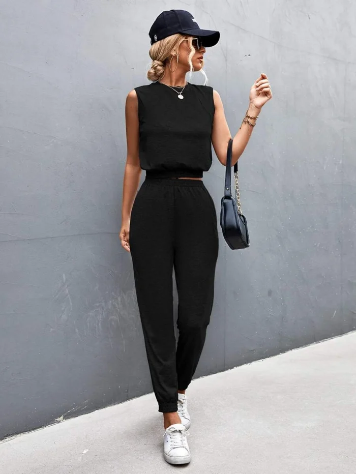 Solid Tank Top & Sweatpants