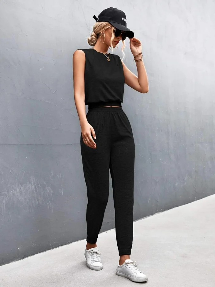 Solid Tank Top & Sweatpants - Image 4