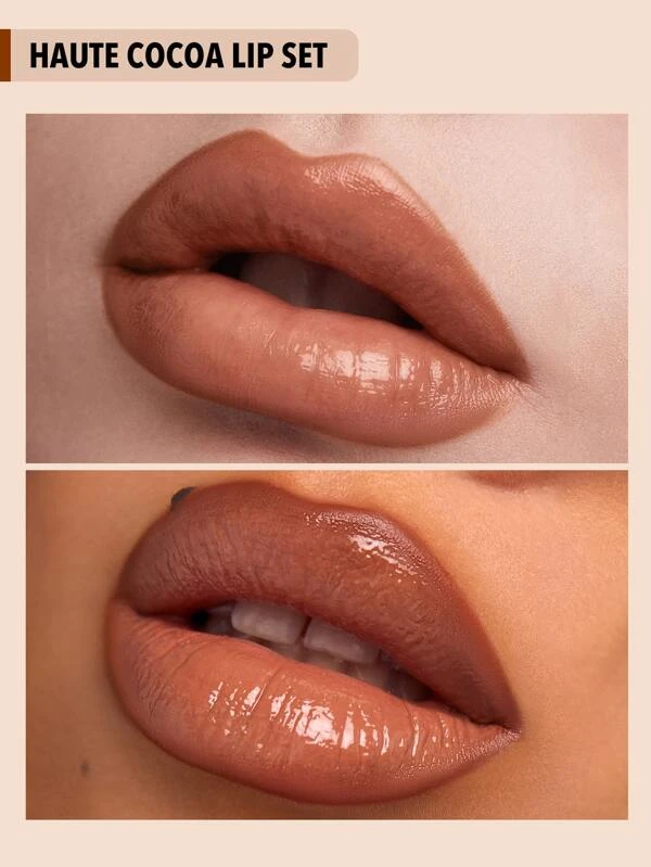 SHEGLAM Soft 90's Glam Lip liner and Lip Duo SetHaute Cocoa Lip Set