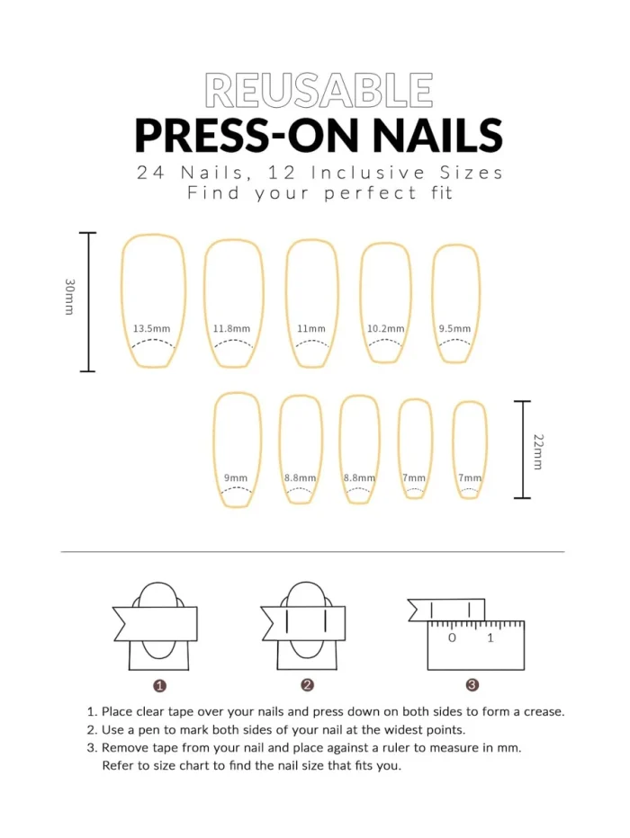 24pcs Long Coffin Flower Pattern Fake Nail & 1pc Nail File & 1sheet Nail Tape - Image 5