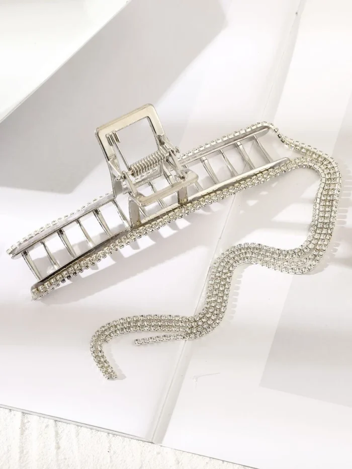 Rhinestone Fringe Decor Hair Claw - Image 5