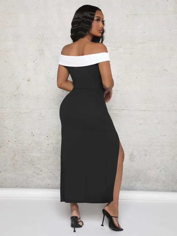 SHEIN SXY Off Shoulder Split Thigh Dress - Image 4