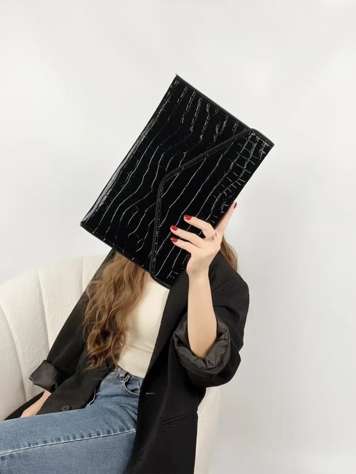 Crocodile Embossed Flap Square Bag
