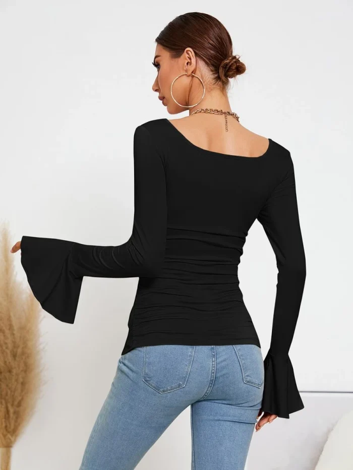 SHEIN BIZwear Scoop Neck Flounce Sleeve Tee - Image 3