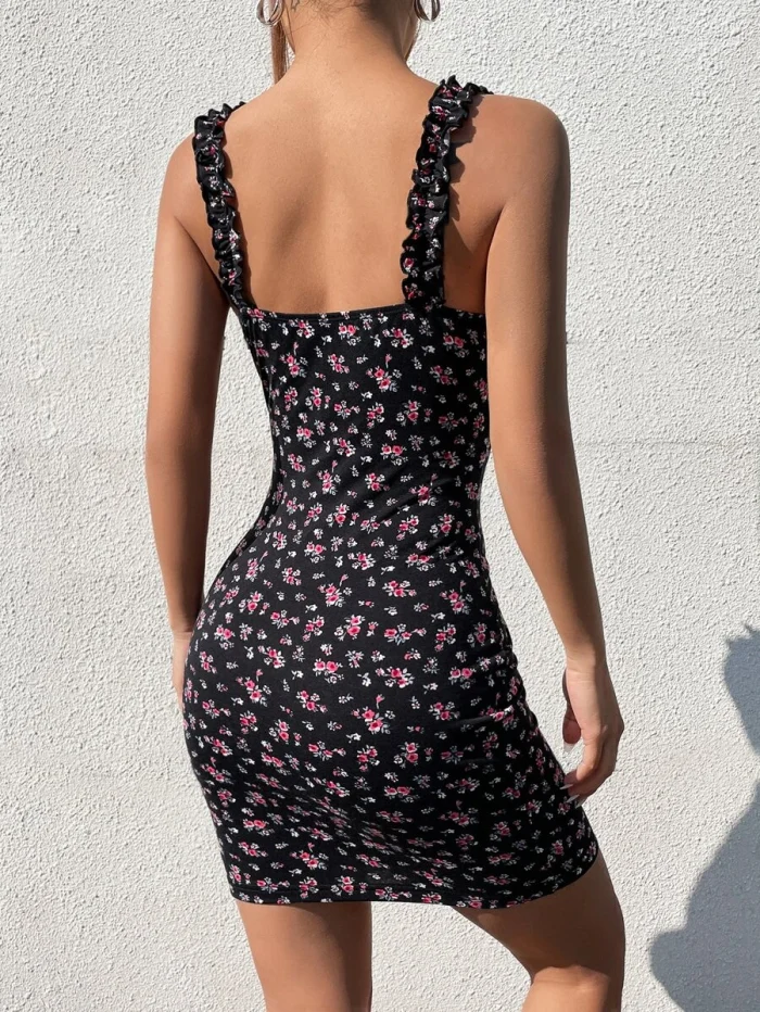 SHEIN EZwear Ditsy Floral Frill Trim Cami Dress - Image 2