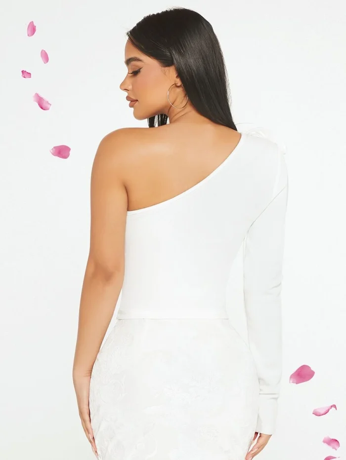 SHEIN SXY One Shoulder Stereo Flower Tee - Image 2