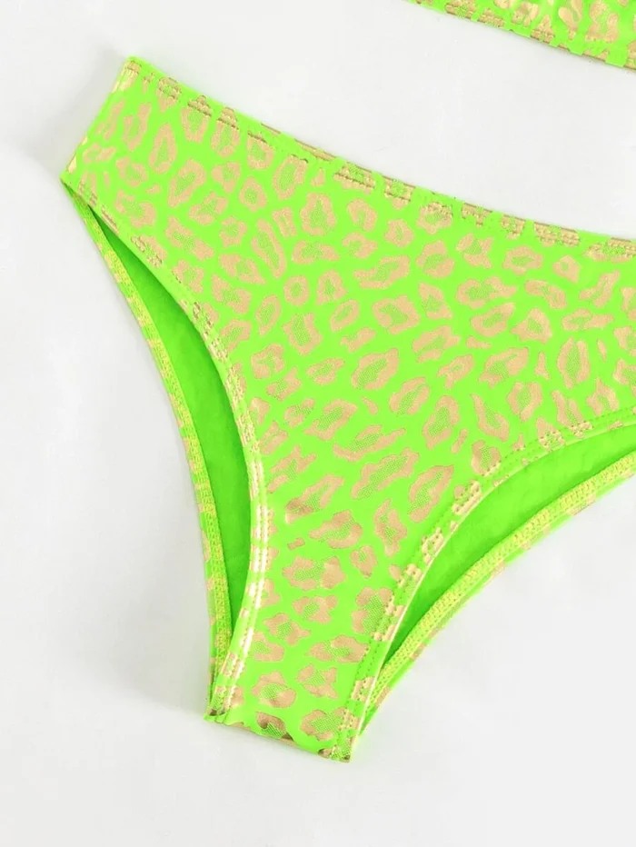 Leopard Print Push Up Bikini Swimsuit - Image 3