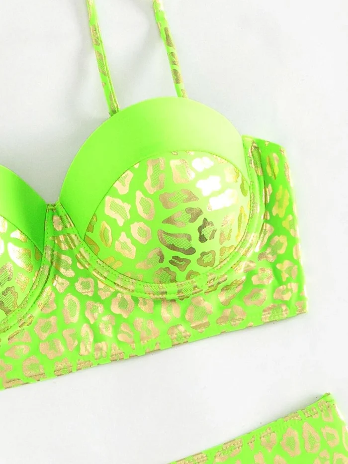 Leopard Print Push Up Bikini Swimsuit - Image 4