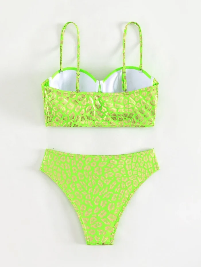 Leopard Print Push Up Bikini Swimsuit - Image 5