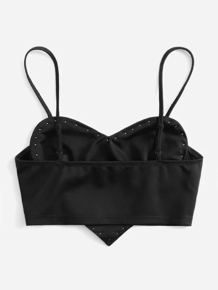 SHEIN ICON Pearls Trim Asymmetrical Hem Cami Top - Image 2