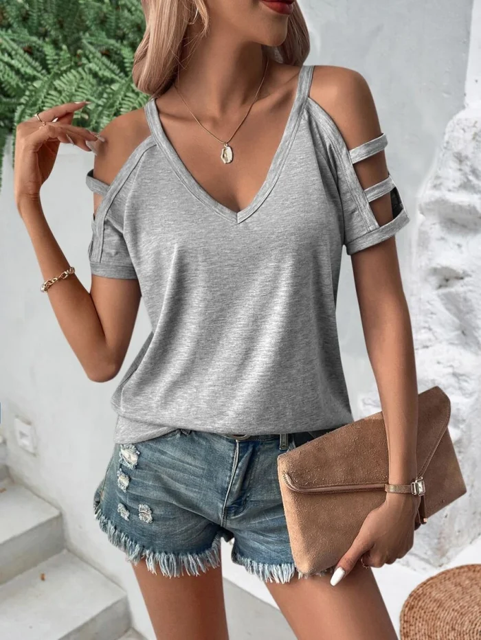 Cut Out Cold Shoulder Tee