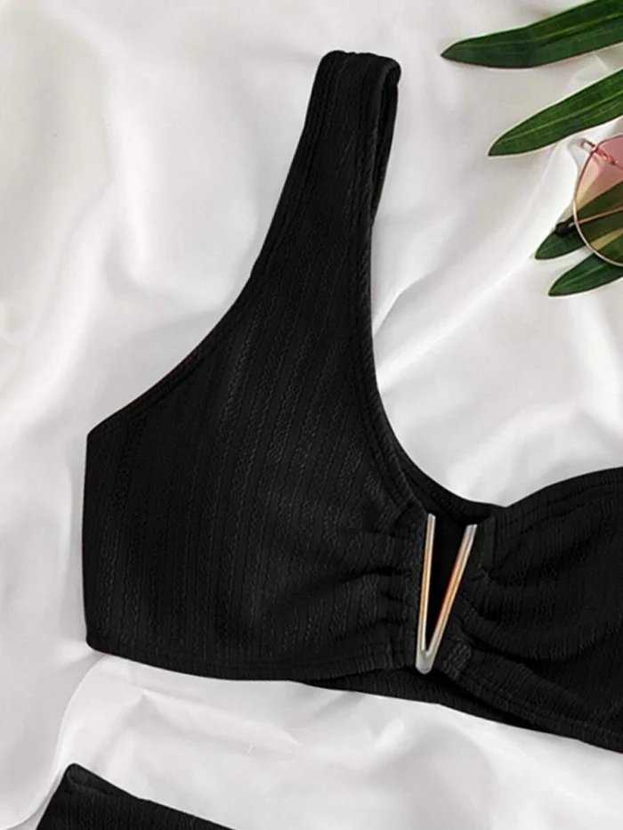 One Shoulder High Waisted Bikini Swimsuit - Image 4