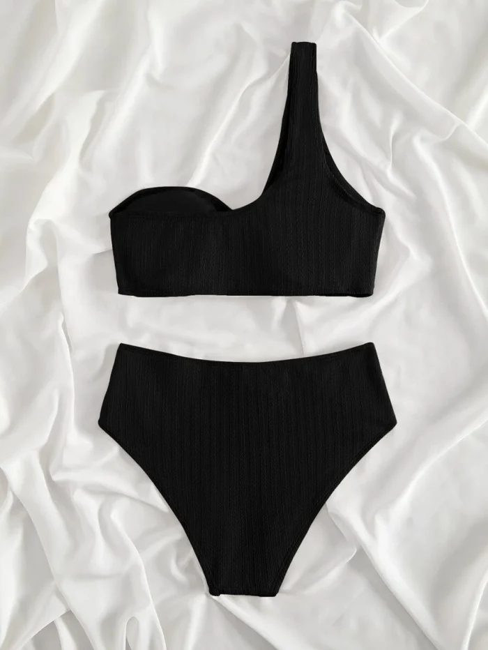 One Shoulder High Waisted Bikini Swimsuit - Image 6