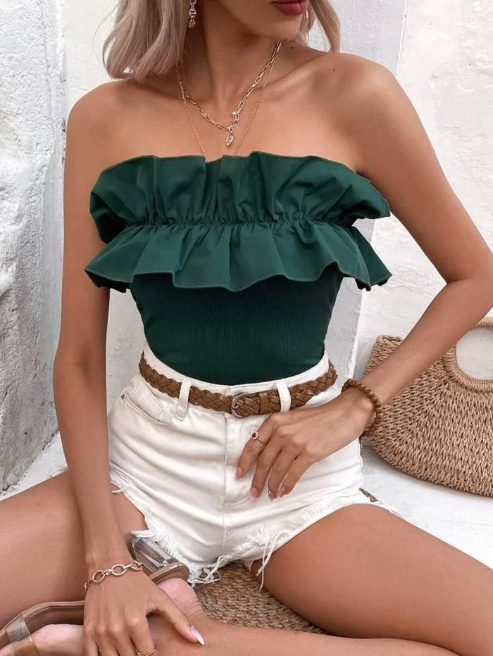 SHEIN Unity Ruffle Trim Tube Top - Image 3