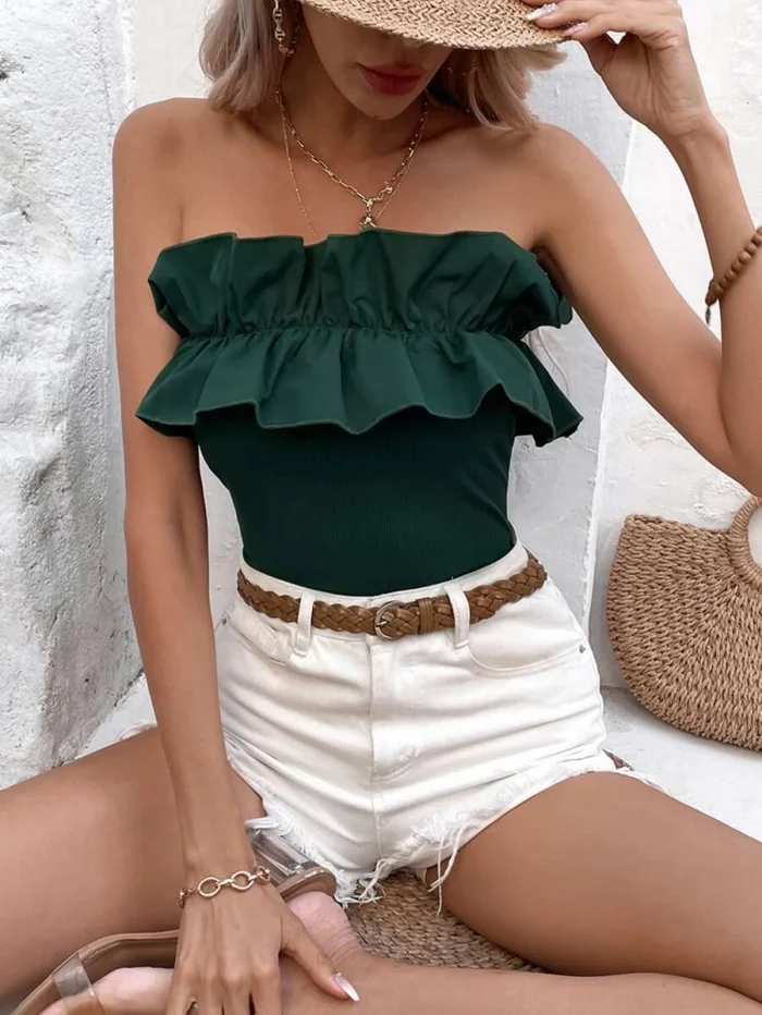 SHEIN Unity Ruffle Trim Tube Top - Image 5