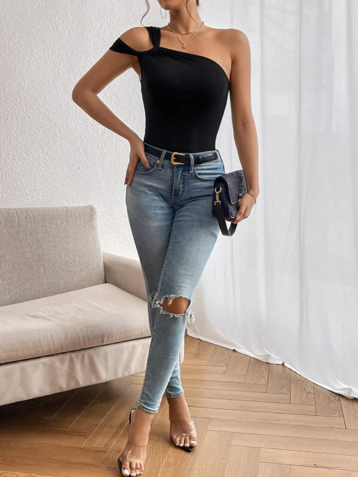 SHEIN Unity Solid One Shoulder Top - Image 4