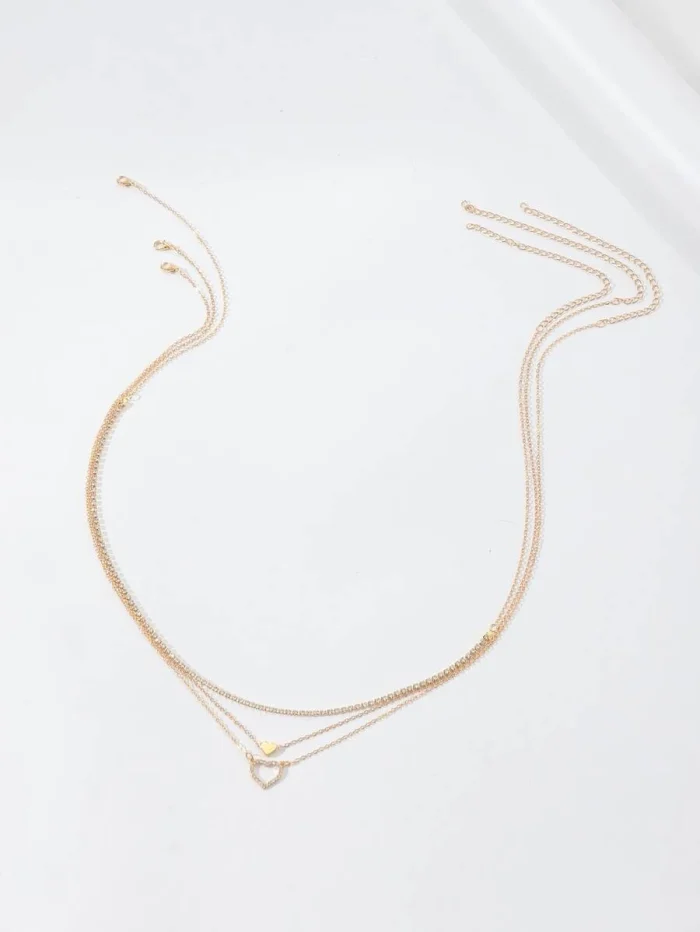 3pcs Rhinestone Heart Decor Waist Chain - Image 2