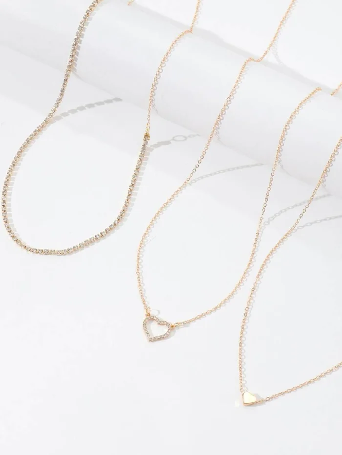 3pcs Rhinestone Heart Decor Waist Chain - Image 3